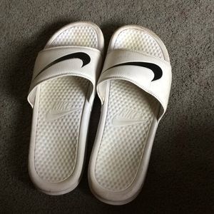nike white slides